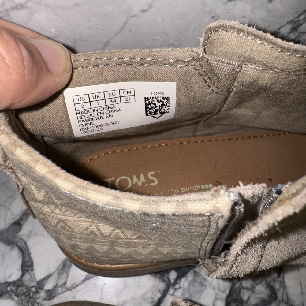 Toms Girls Booties 2Y Tan Neutral - Picture 3 of 7